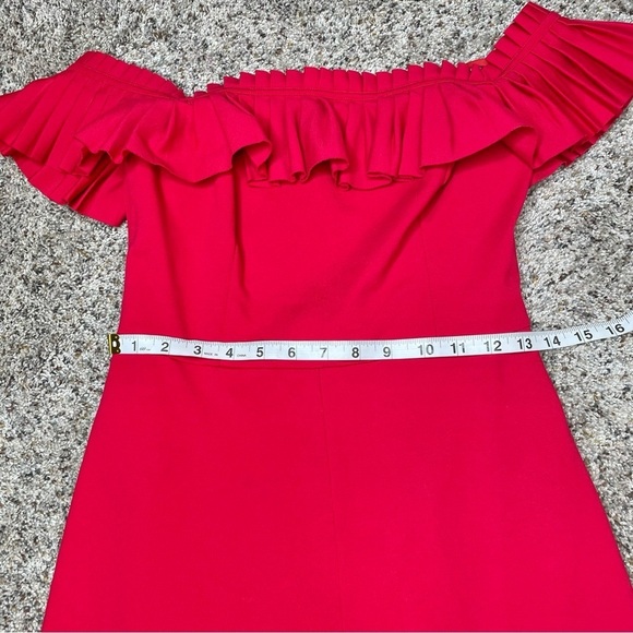 Urban Outfitters Red Ruffle Off The Shoulder Shorts One Piece Romper 4 - Picture 8 of 11